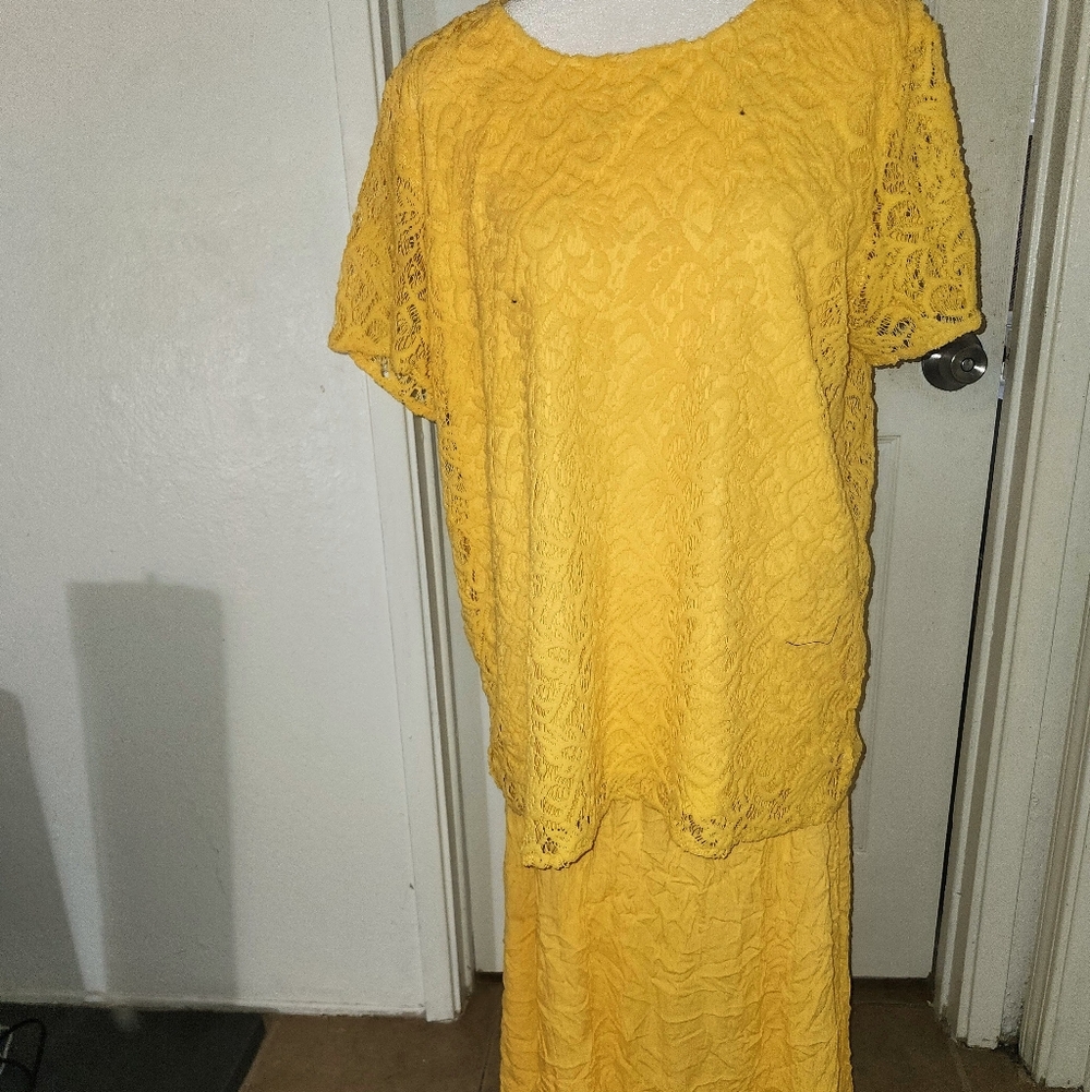 Anthony Dress Sunshine Lace Tunic & Maxi Skirt Dress XL